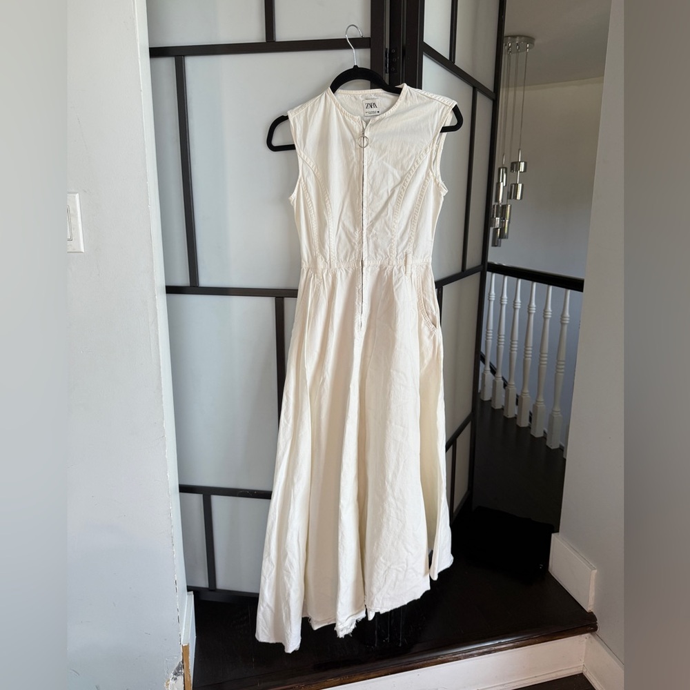Asymmetrical White Sleeveless Dress